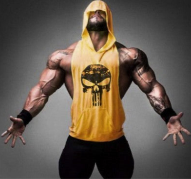 Sleeveless Bodybuilding Skull Hoodie