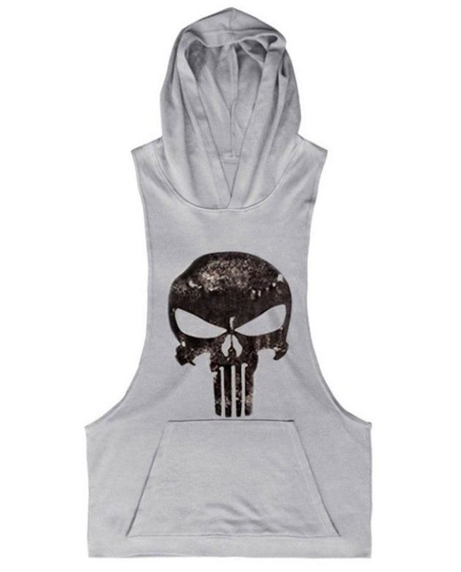 Sleeveless Bodybuilding Skull Hoodie