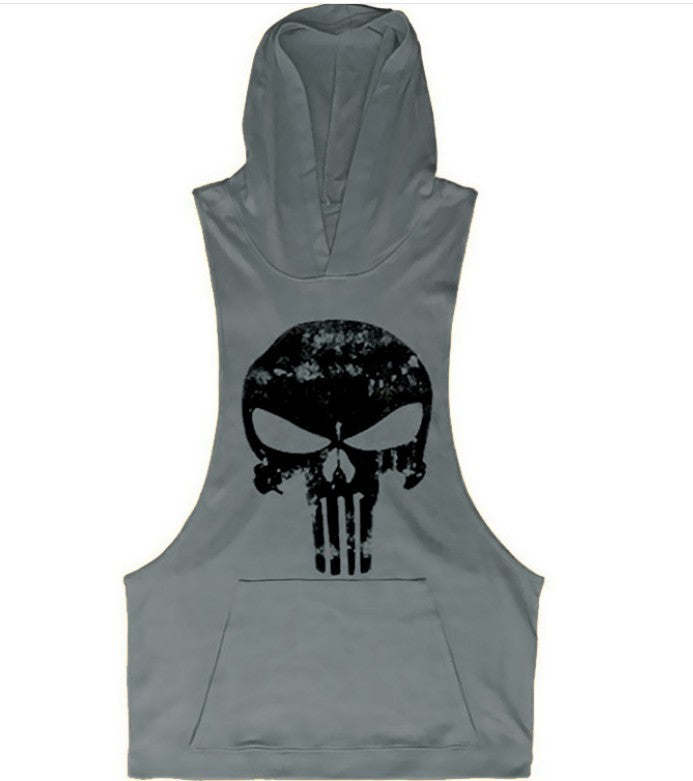 Sleeveless Bodybuilding Skull Hoodie