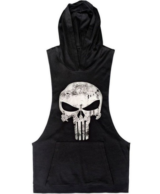 Sleeveless Bodybuilding Skull Hoodie