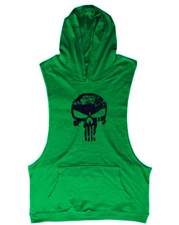 Sleeveless Bodybuilding Skull Hoodie