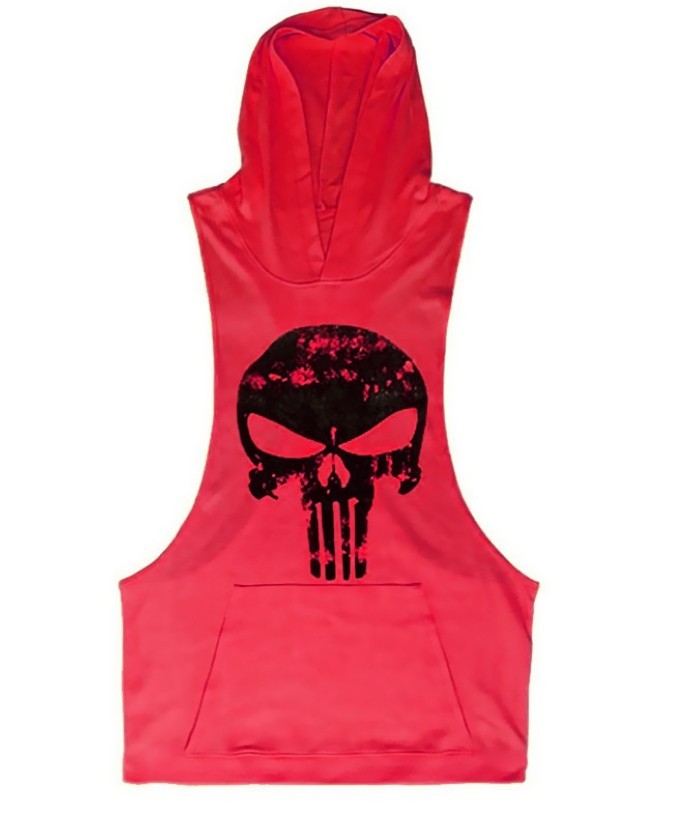 Sleeveless Bodybuilding Skull Hoodie